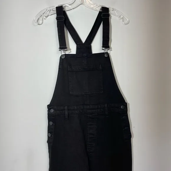 J BRAND JULES OVERALLS JEAN DUNGAREES BLACK BOYFRIEND STRAIGHT LEG RETRO DENIM M