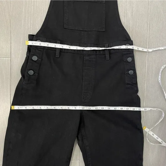 J BRAND JULES OVERALLS JEAN DUNGAREES BLACK BOYFRIEND STRAIGHT LEG RETRO DENIM M
