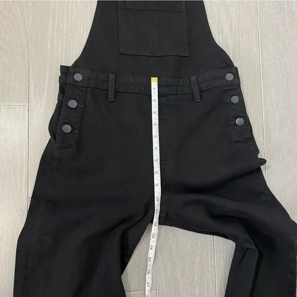 J BRAND JULES OVERALLS JEAN DUNGAREES BLACK BOYFRIEND STRAIGHT LEG RETRO DENIM M