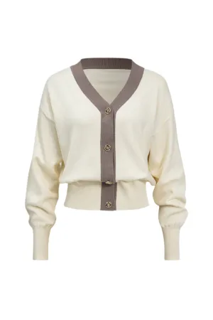 Jacqueline - Contrast Button Woman's Cardigan