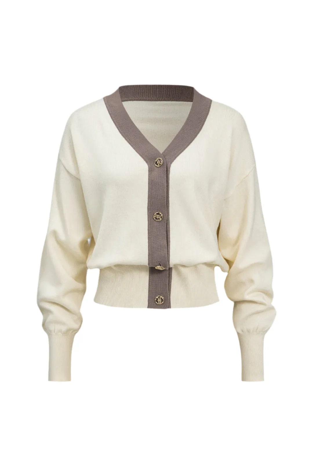 Jacqueline - Contrast Button Woman's Cardigan