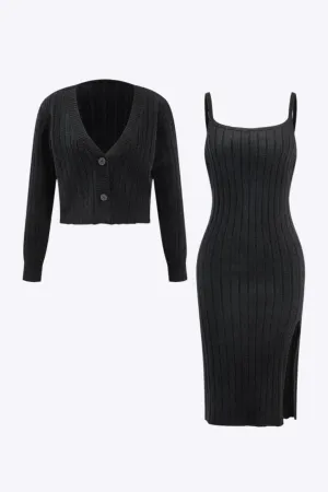 Janice - Stylish and Versatile Woman's Cardigan and Slip Dress Set