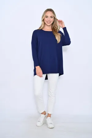 Jenny Oversized Wool Blend Jumper In Navy