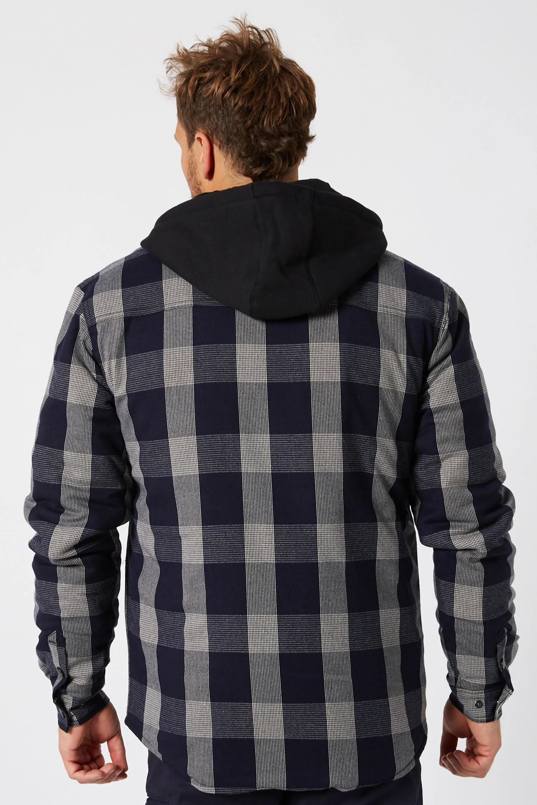 Jetpilot Quilted Mens Flannel Jacket - Black
