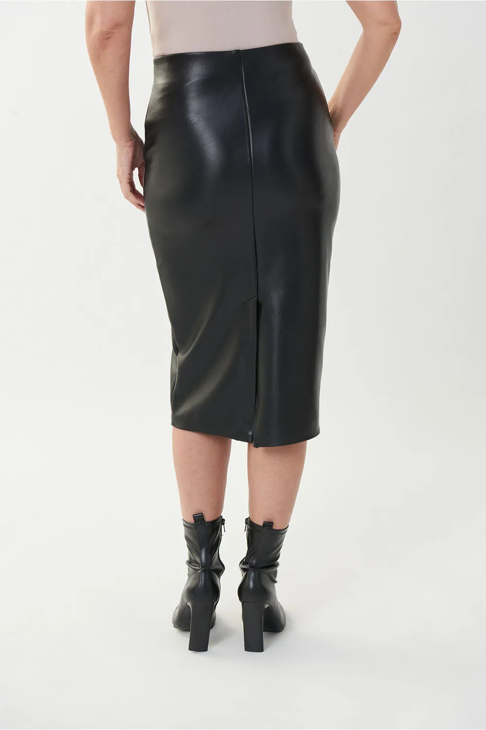 Joseph Ribkoff Faux Leather Pencil Skirt Jr223310