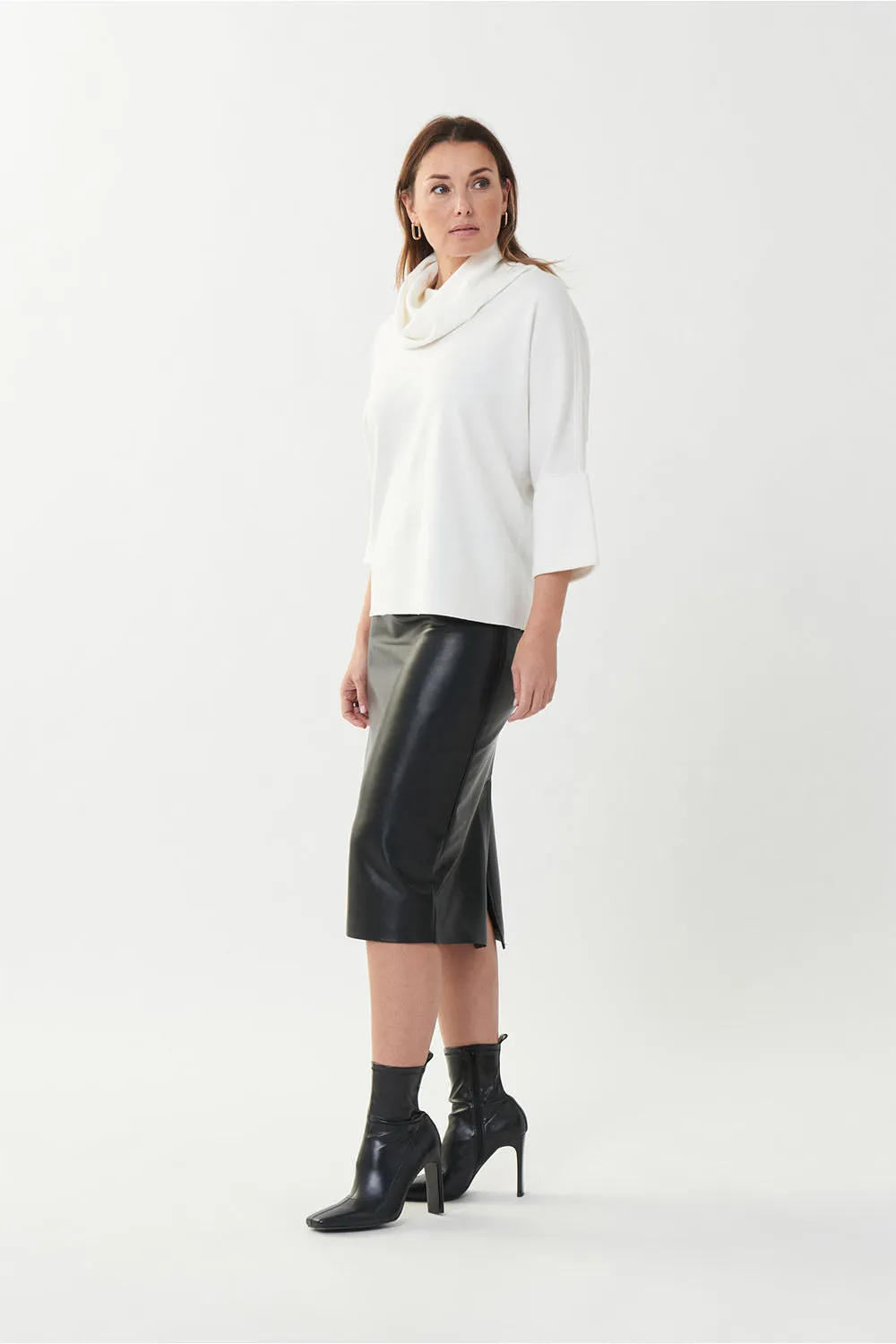 Joseph Ribkoff Faux Leather Pencil Skirt Jr223310