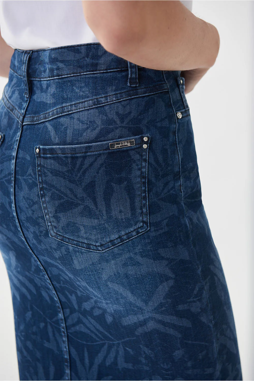 Joseph Ribkoff Printed Denim Skirt Jr222931