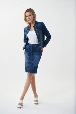 Joseph Ribkoff Printed Denim Skirt Jr222931