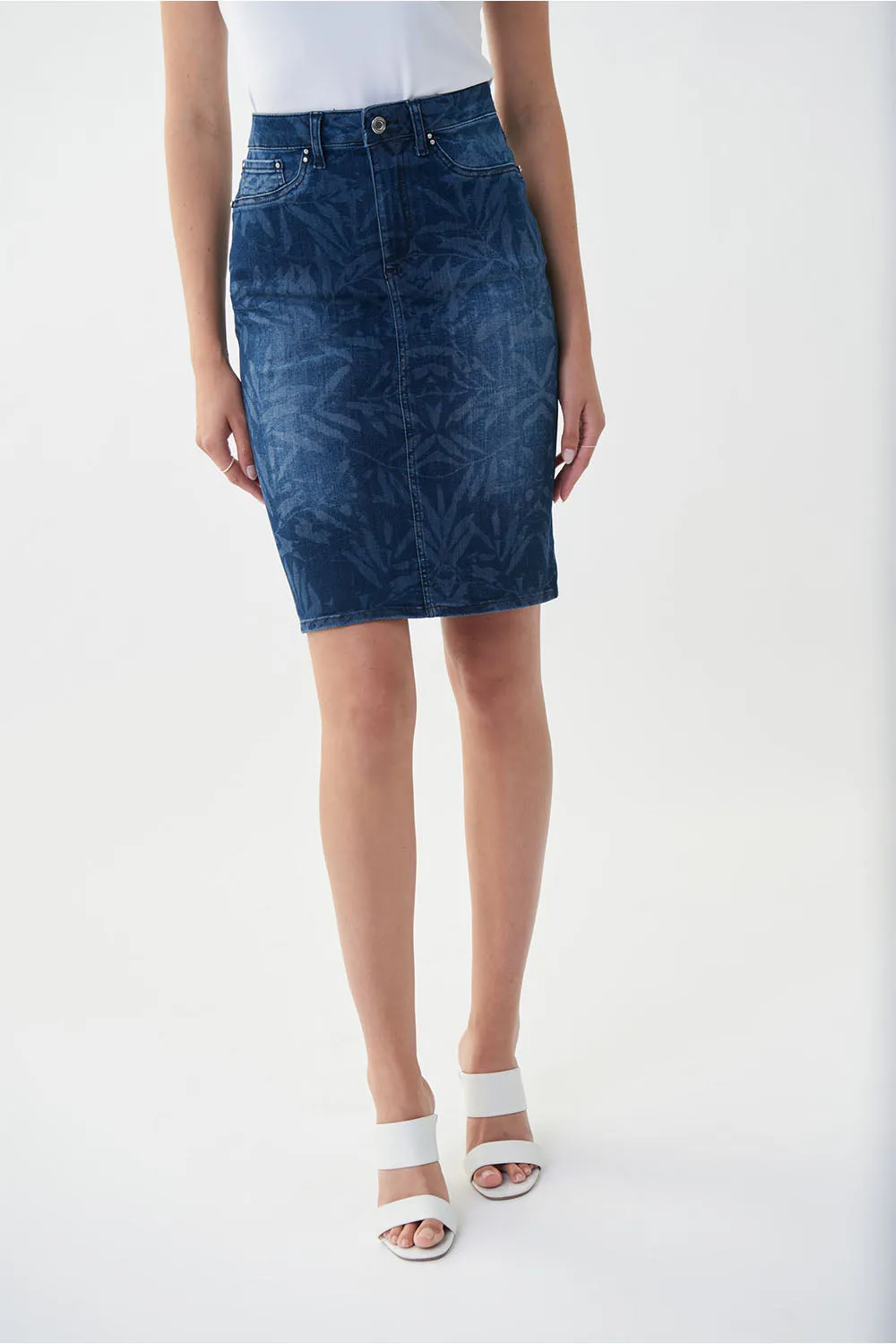 Joseph Ribkoff Printed Denim Skirt Jr222931