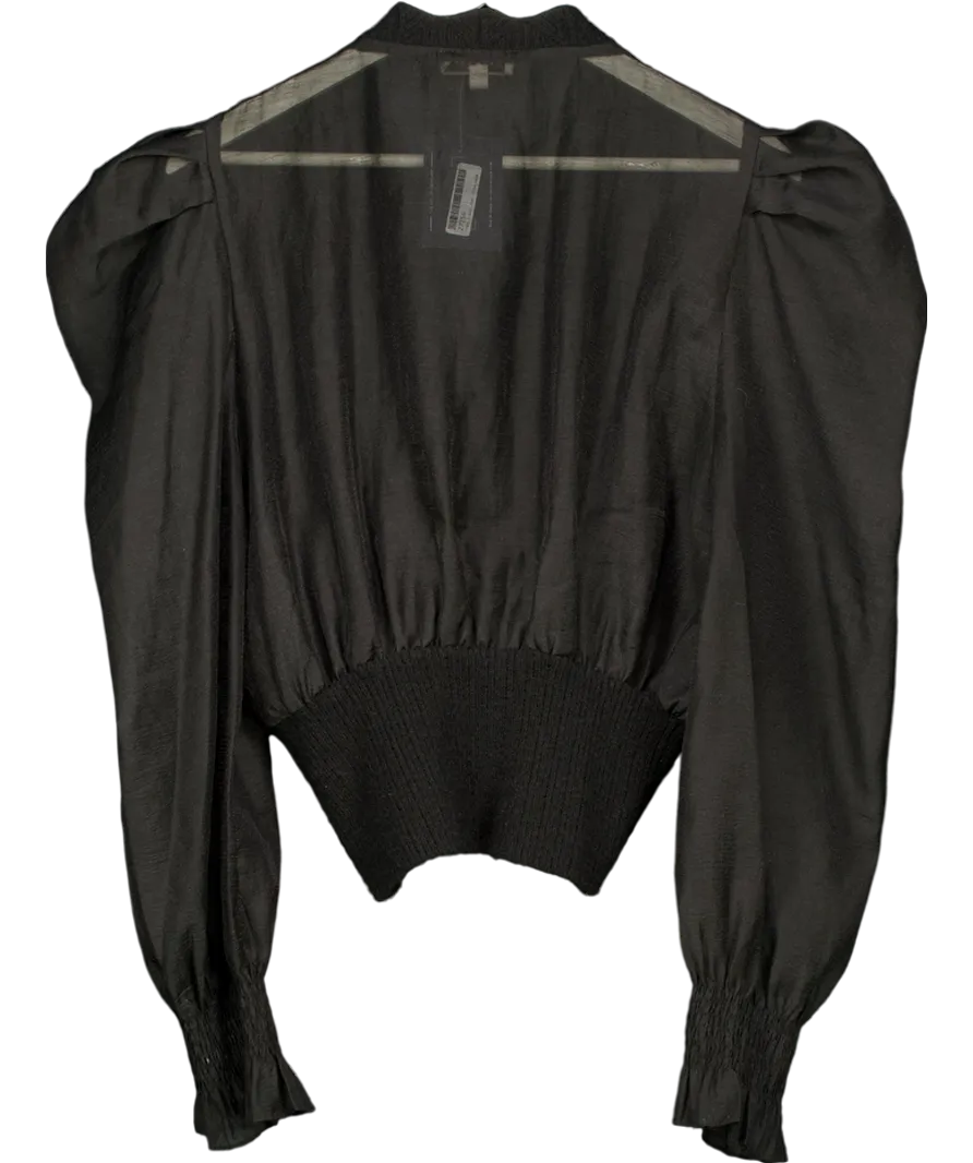 Jovonna London Black The Fen Puff. sleeve Cardigan UK S