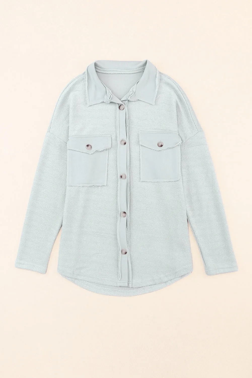 KaleaBoutique Contrast Flap Pockets Relaxed Shacket