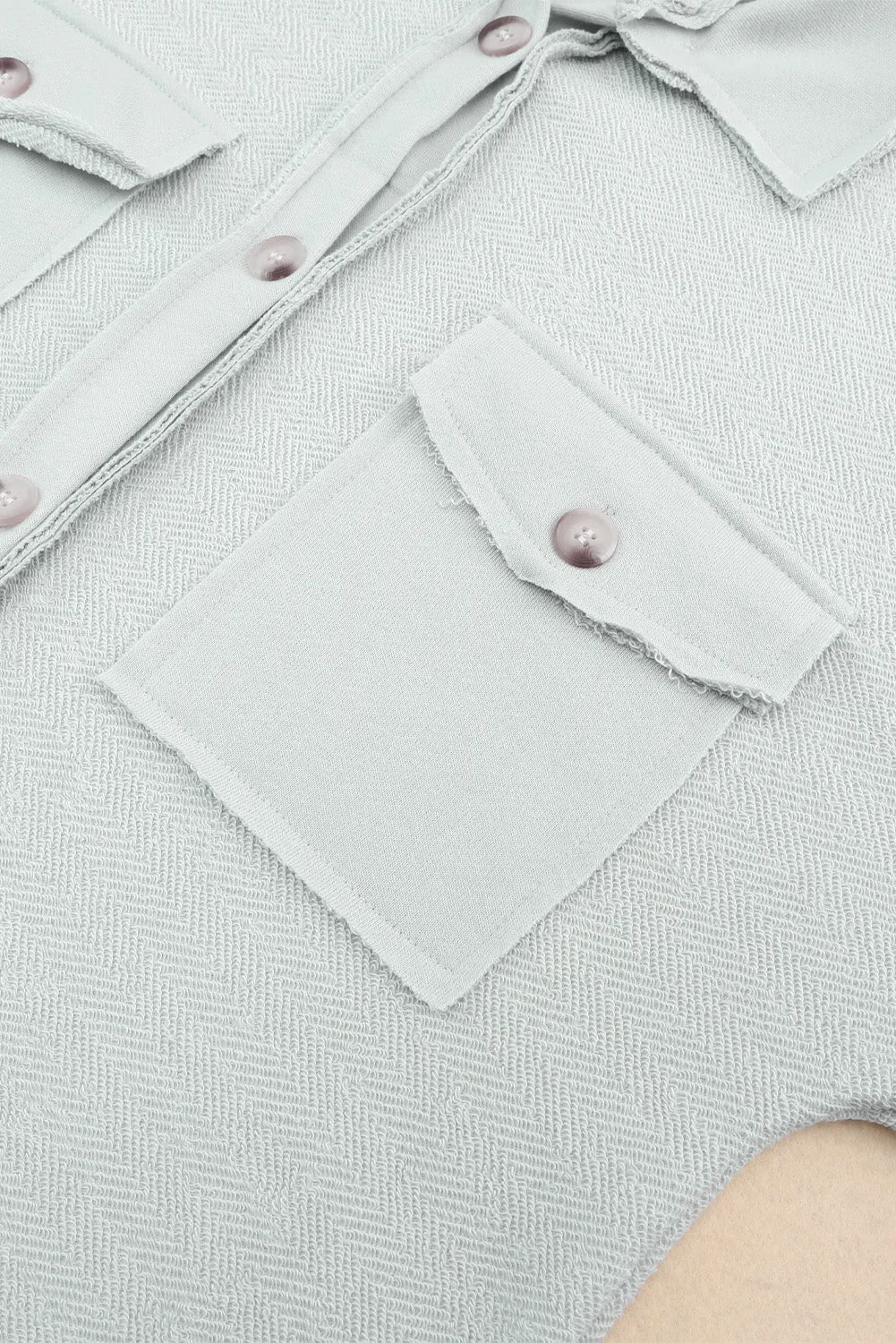 KaleaBoutique Contrast Flap Pockets Relaxed Shacket
