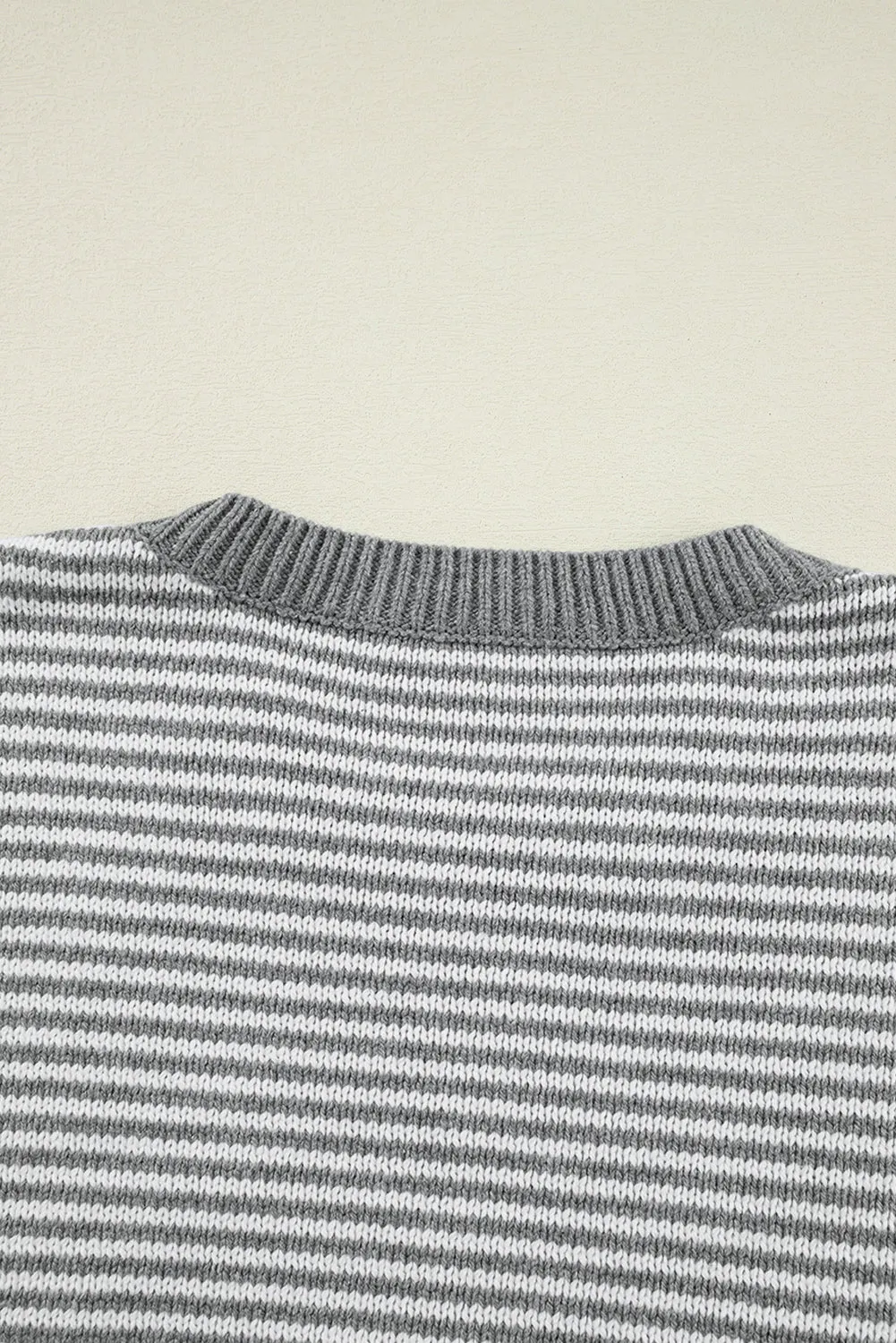 KaleaBoutique Geometric Textured Drop Shoulder Sweater
