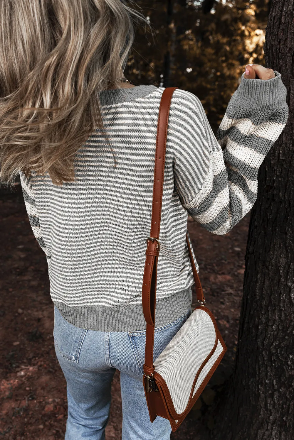 KaleaBoutique Geometric Textured Drop Shoulder Sweater