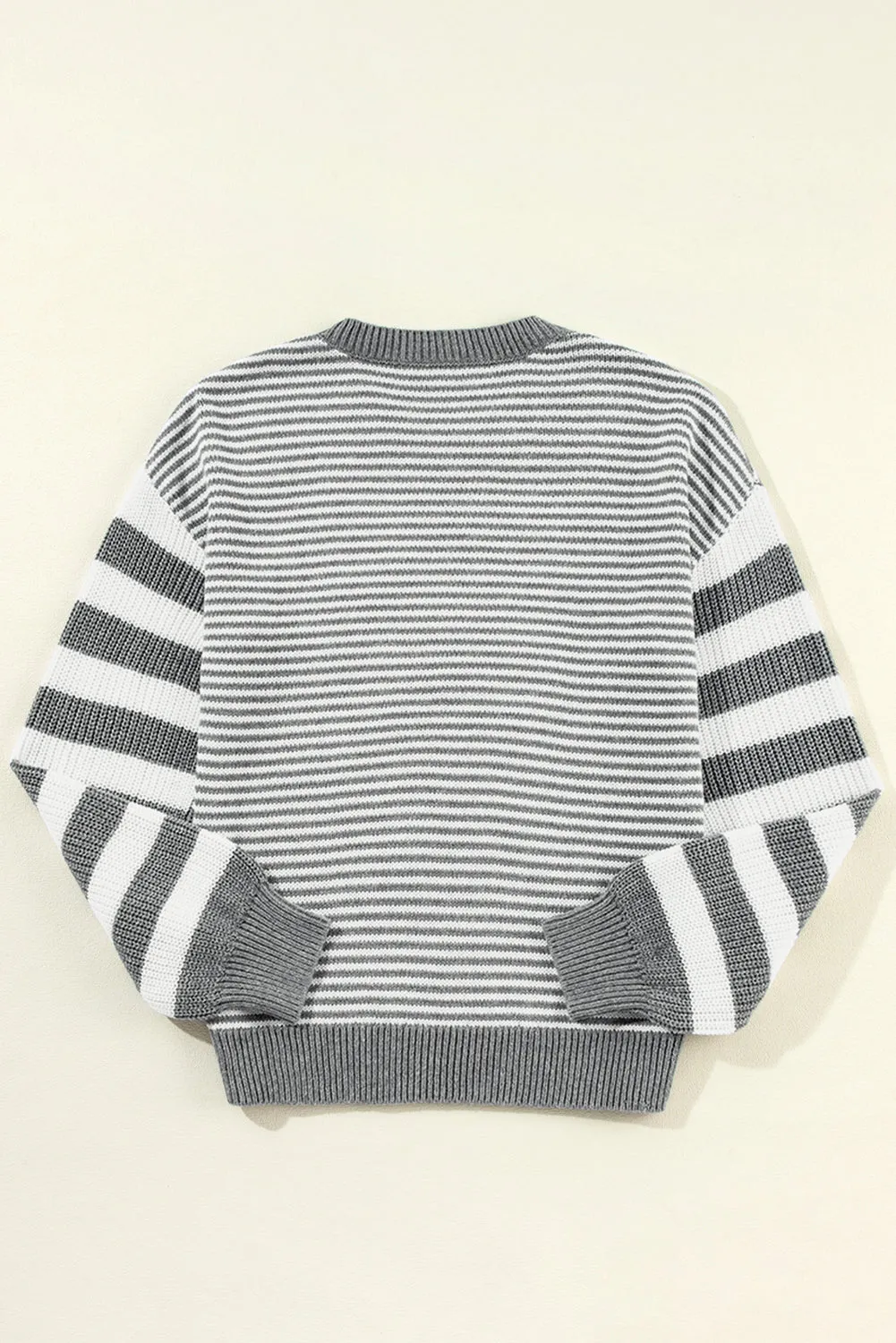 KaleaBoutique Geometric Textured Drop Shoulder Sweater