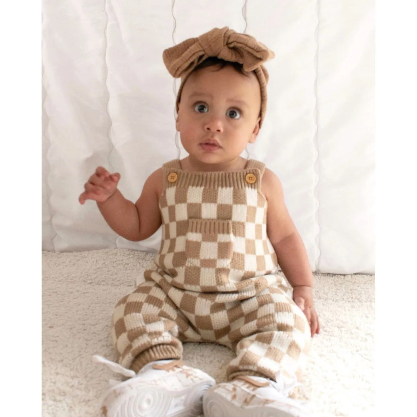 Knitted Check Overalls