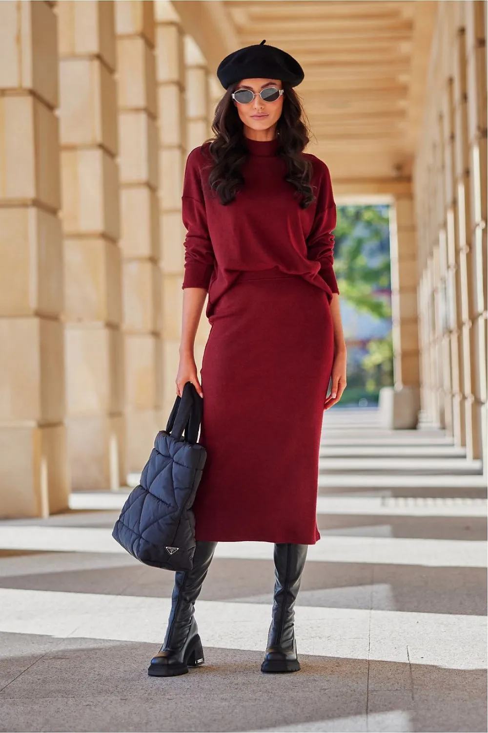 Knitted Tube Midi Skirt