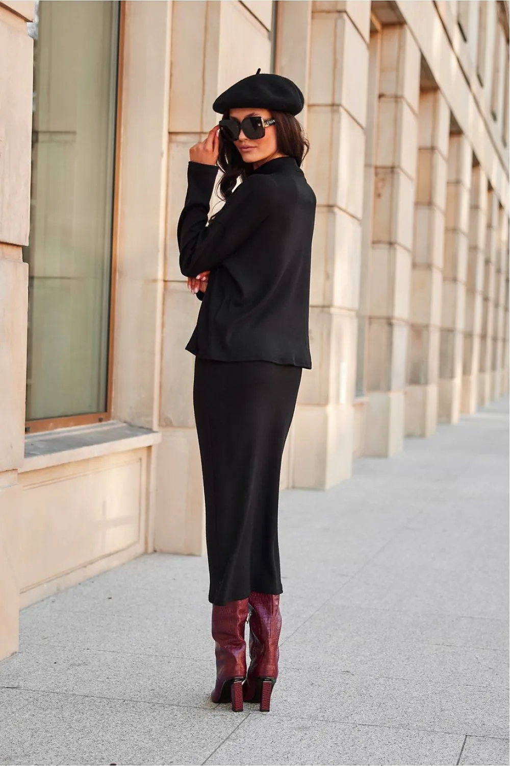 Knitted Tube Midi Skirt