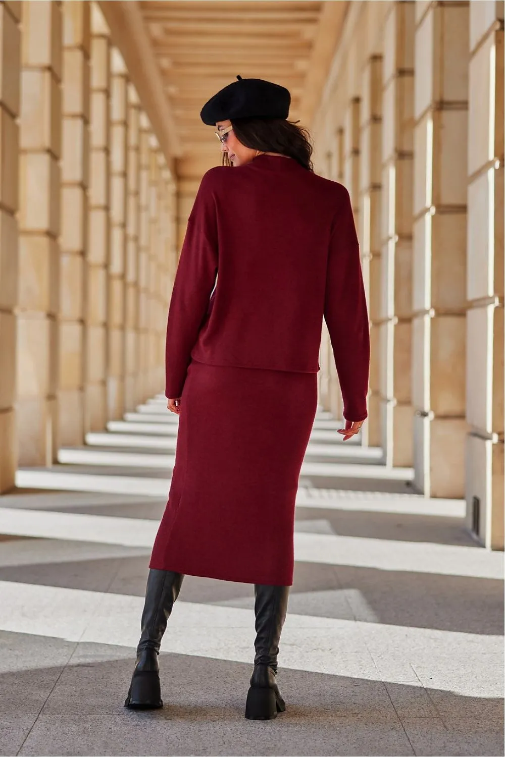 Knitted Tube Midi Skirt