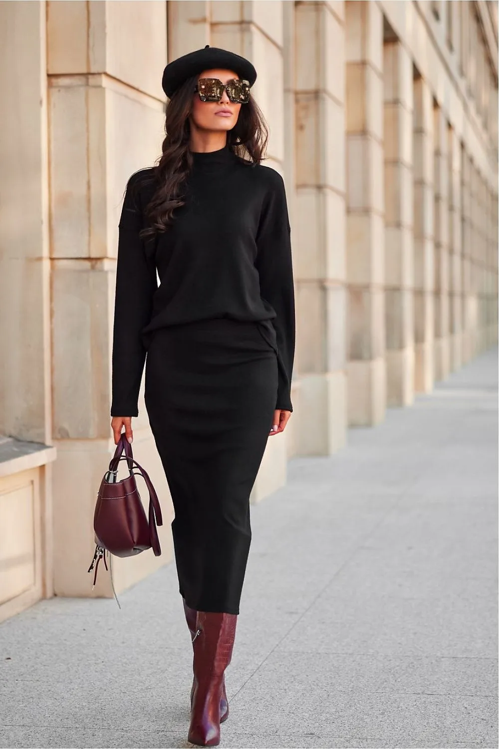 Knitted Tube Midi Skirt