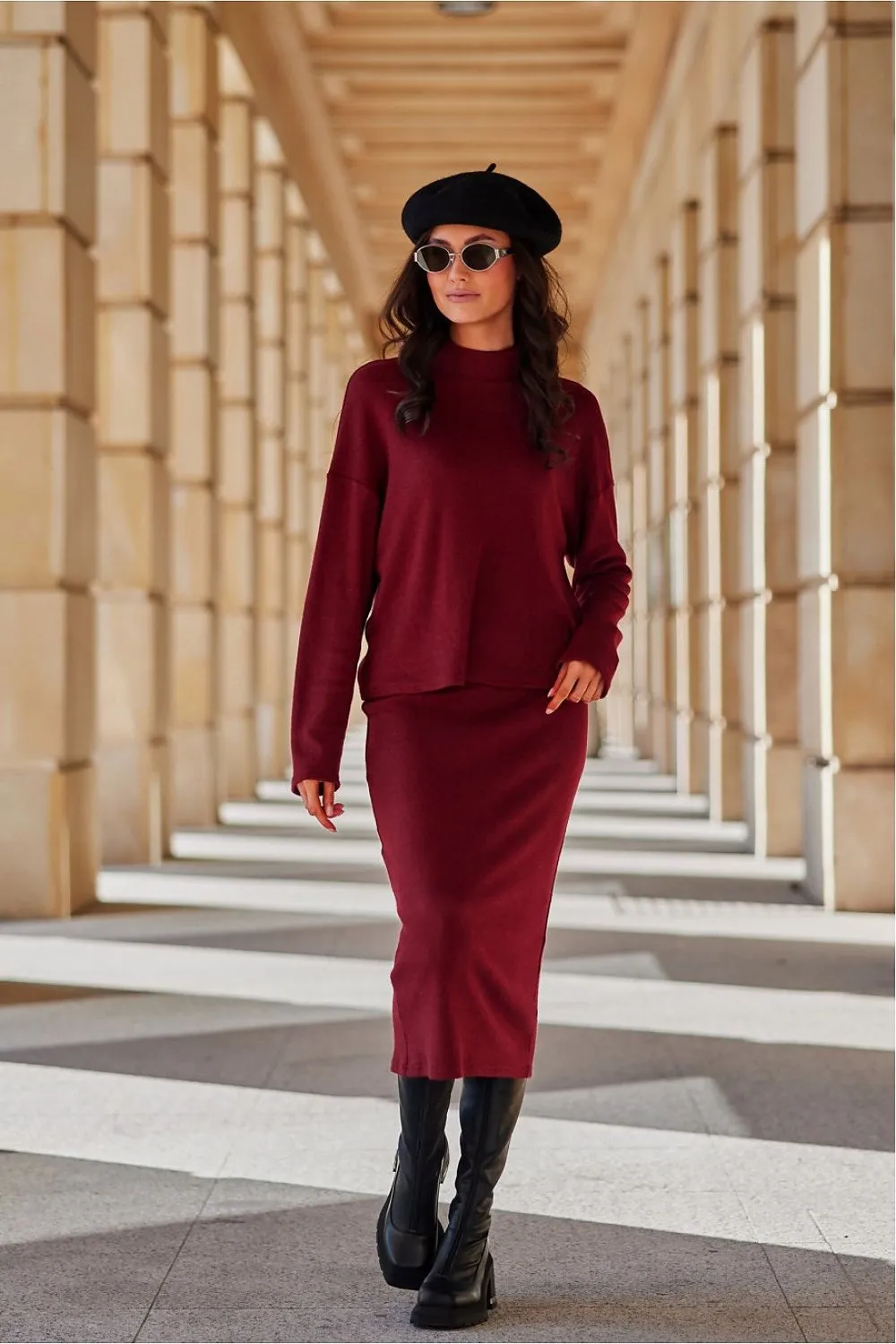 Knitted Tube Midi Skirt