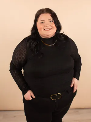 Lace & Grace Black Long Sleeve Top