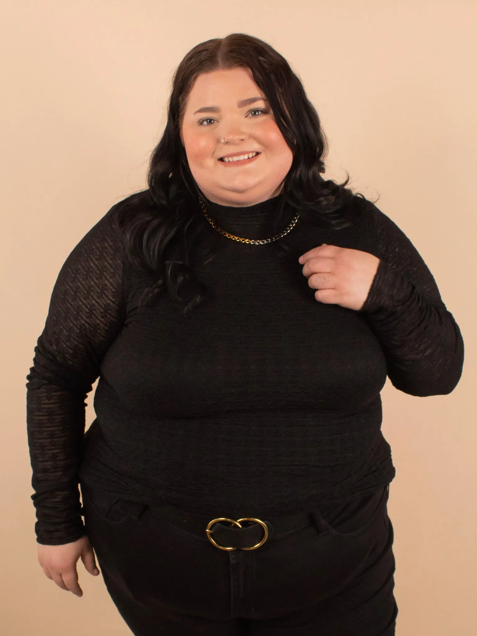 Lace & Grace Black Long Sleeve Top