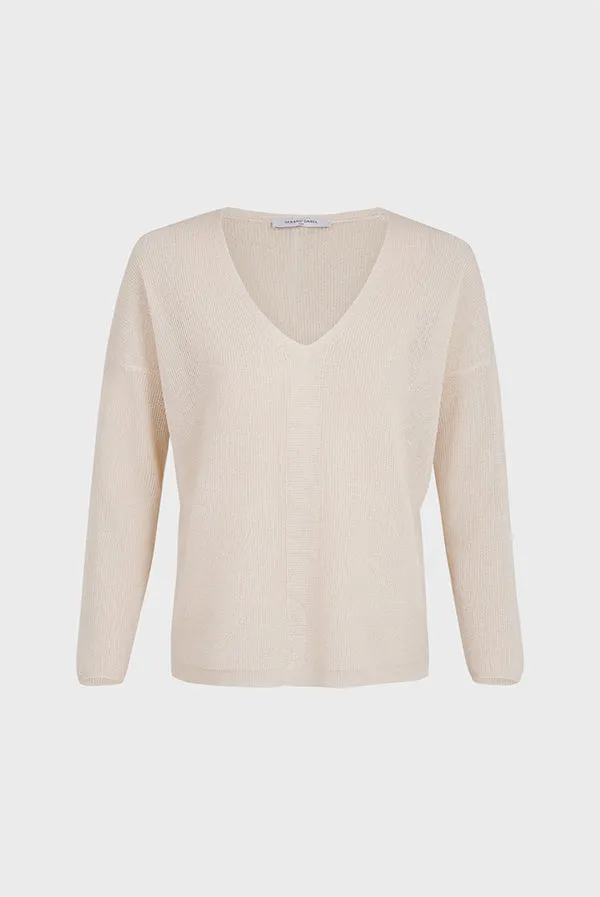 LEOLINE SOFT IRIDESCENT V-NECK SWEATER