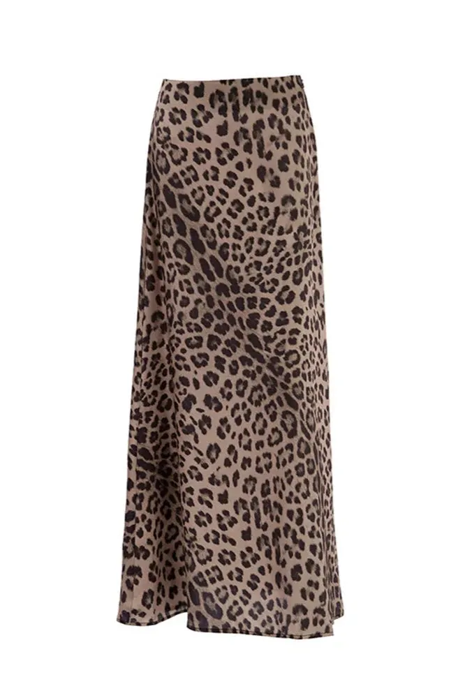 Leopard Print Maxi Skirt - Flowing Silhouette
