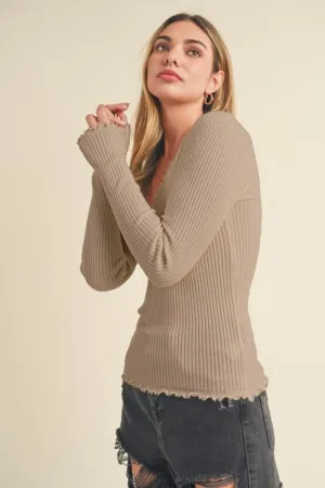 Lettuce Hem Knit Top