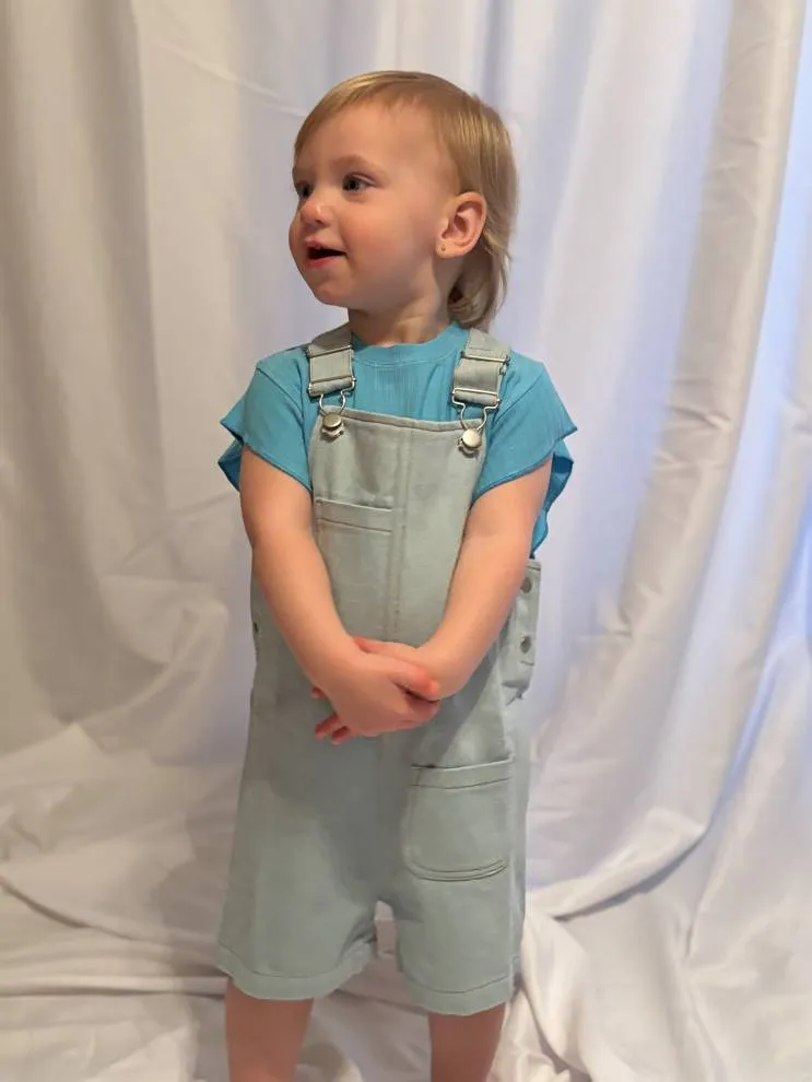 Libby Girls’ Denim Shorts Overalls