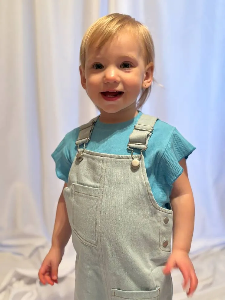 Libby Girls’ Denim Shorts Overalls