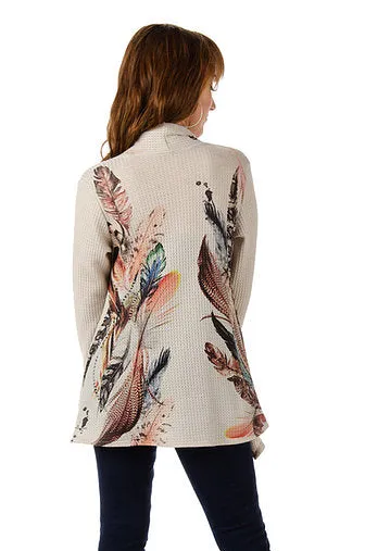 Liberty Wear Collection Cardigan: Plume Feathers
