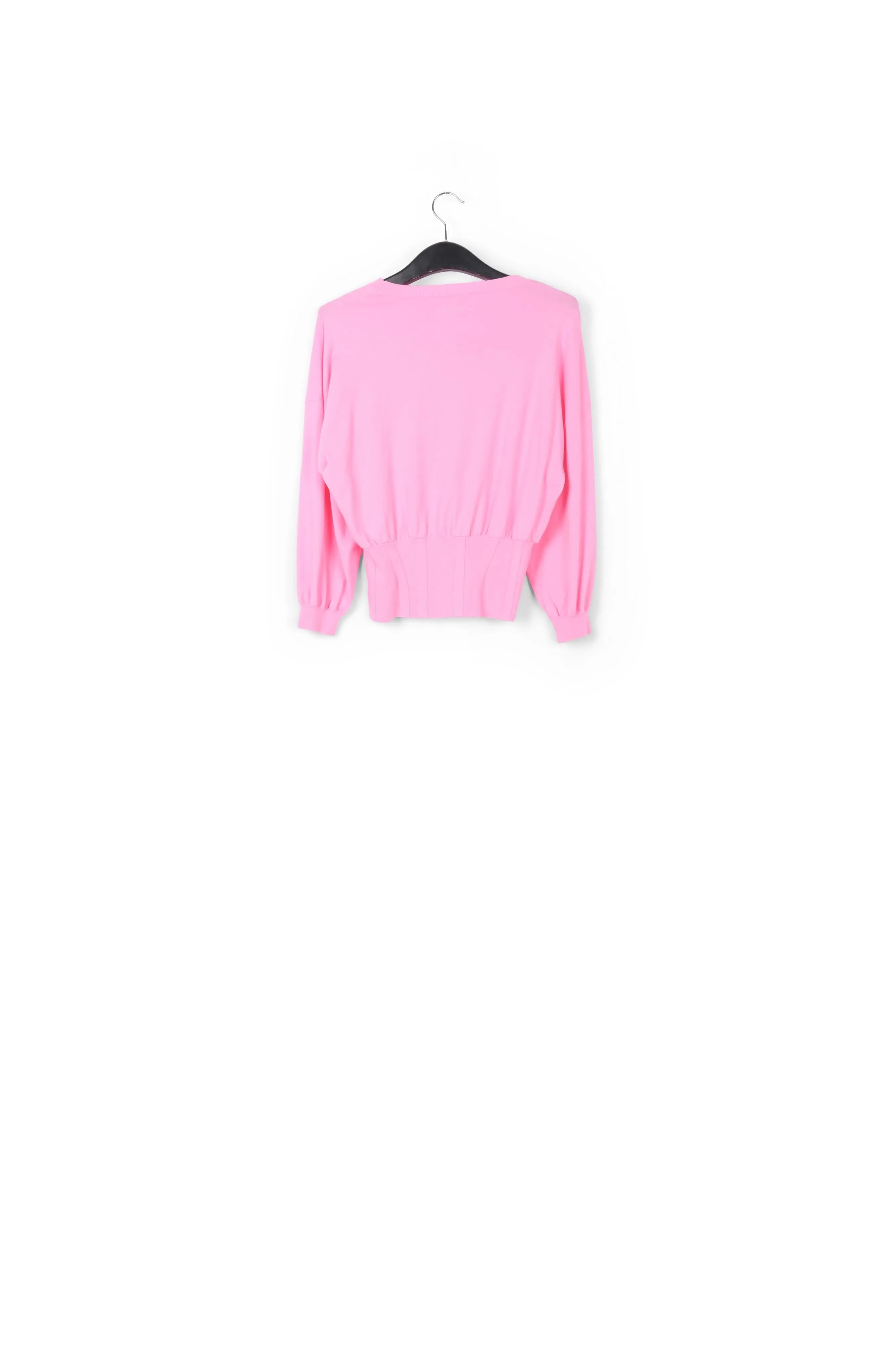 Light pink knitted sweater with fitted waist