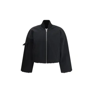 Light Twill Oversized Short Bomber Jacke