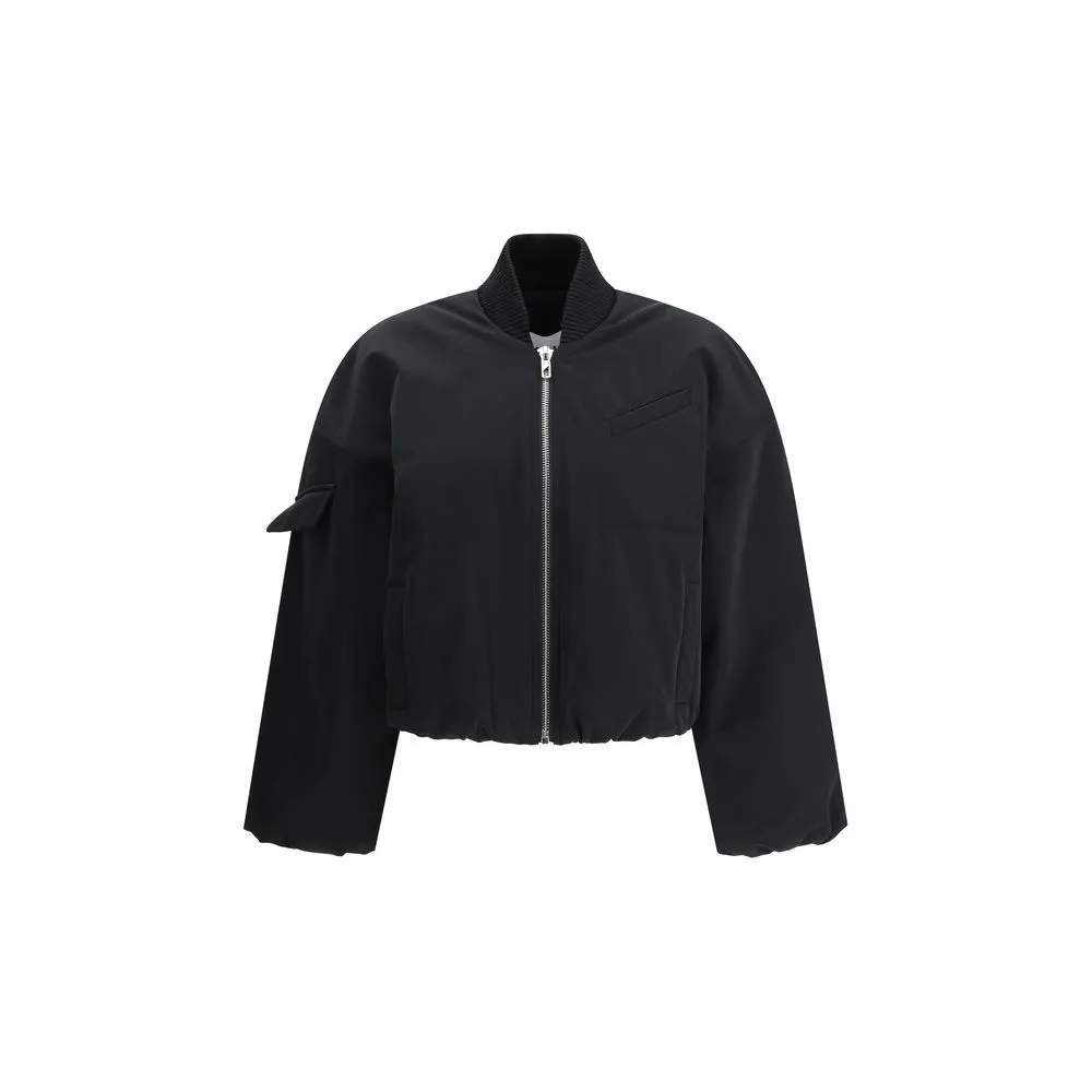 Light Twill Oversized Short Bomber Jacke