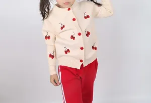 Little Girls Cherry Pattern Cardigan