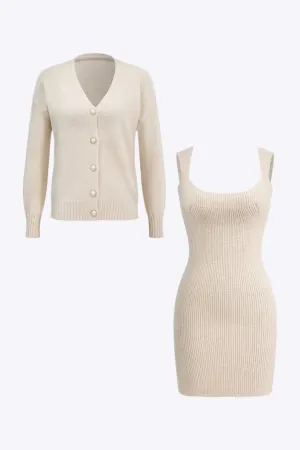Livia - Versatile Sweater-Style Woman's Cardigan and Mini Dress Set