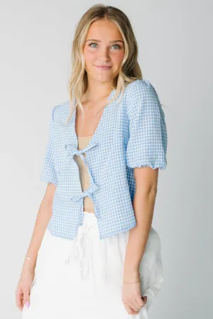 Lizzy Checkered Tie Top
