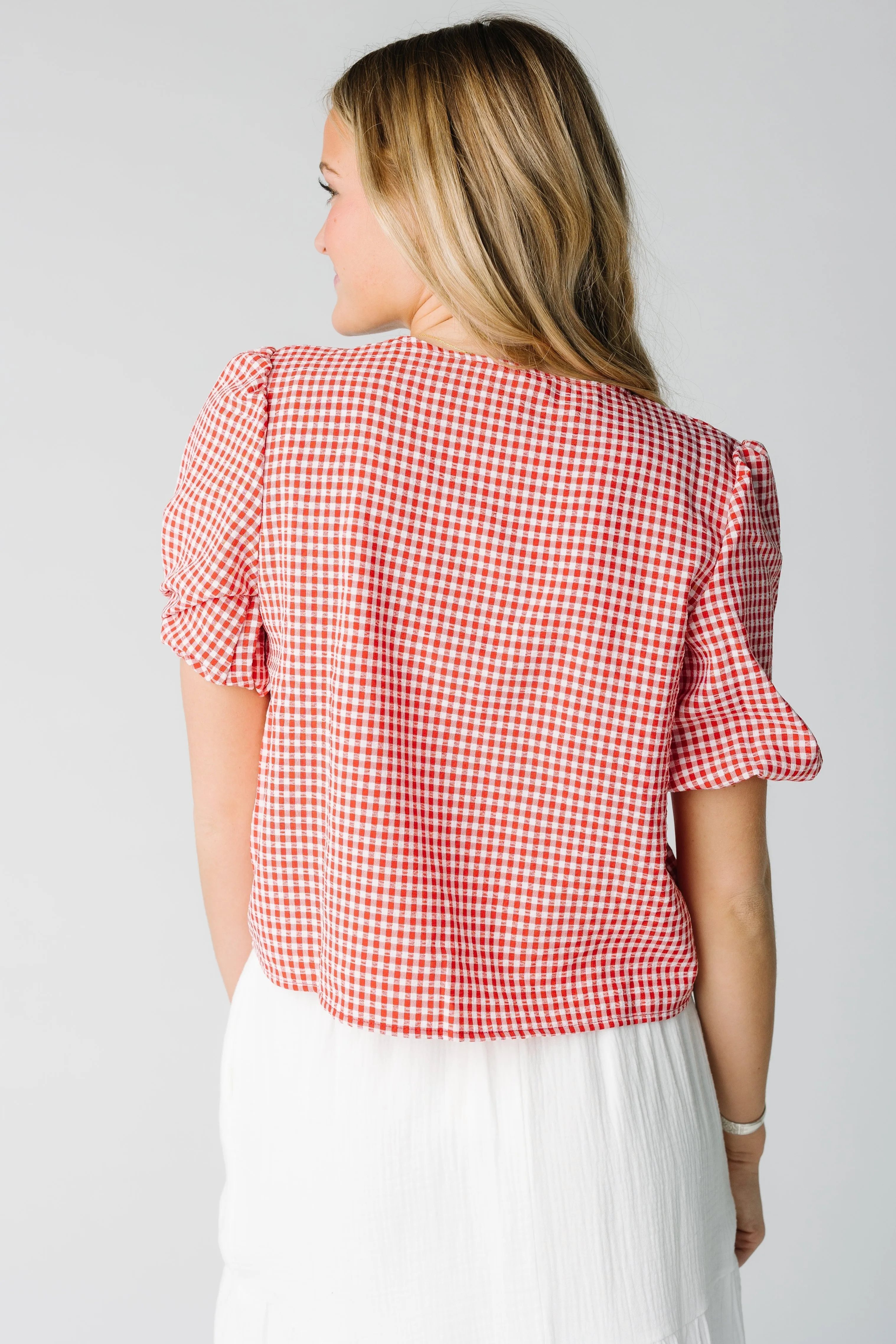 Lizzy Checkered Tie Top