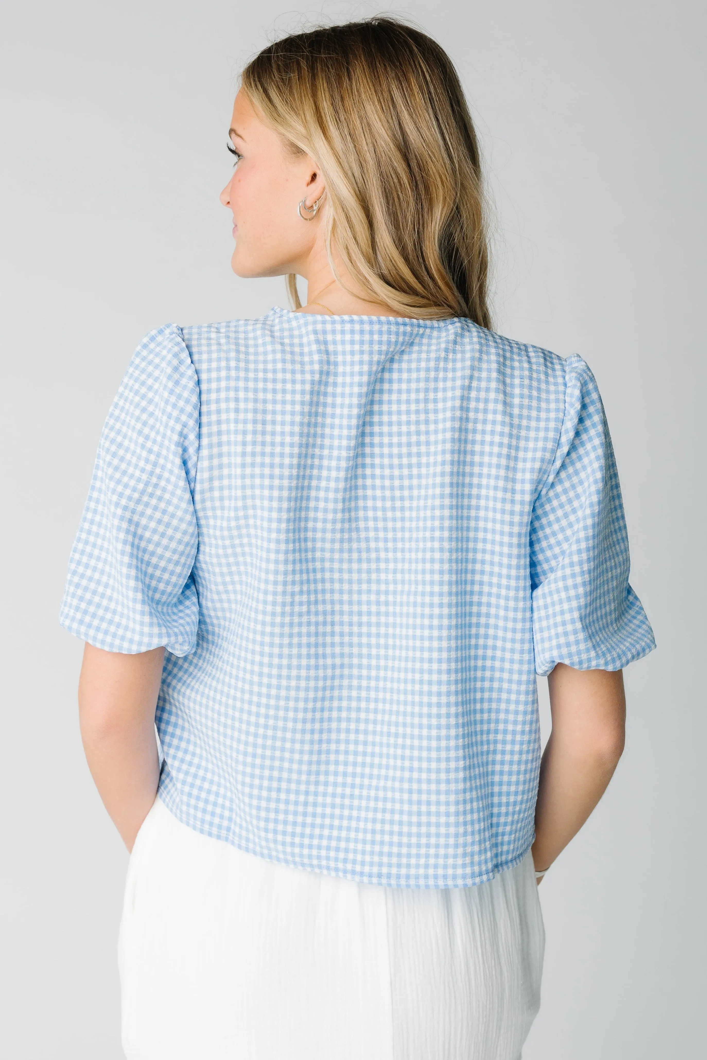 Lizzy Checkered Tie Top