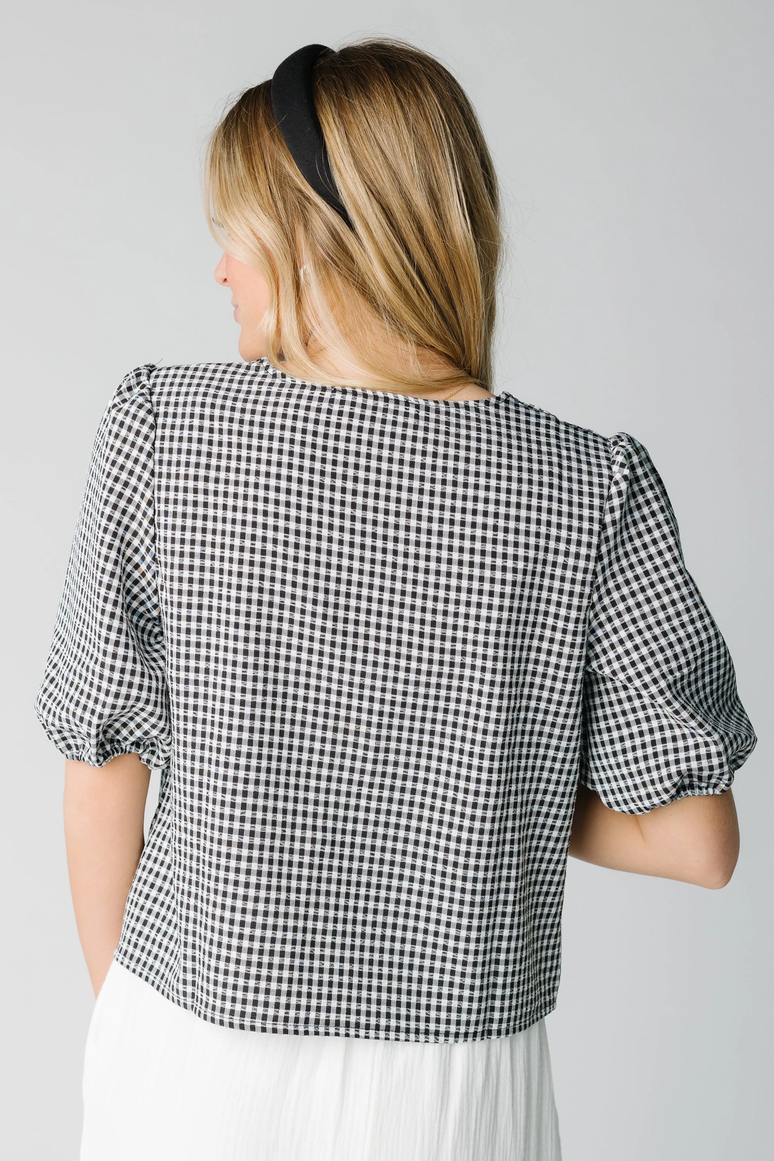 Lizzy Checkered Tie Top