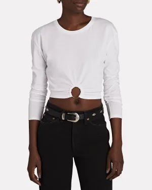 Luna Ring-Detail Cropped Cotton Top
