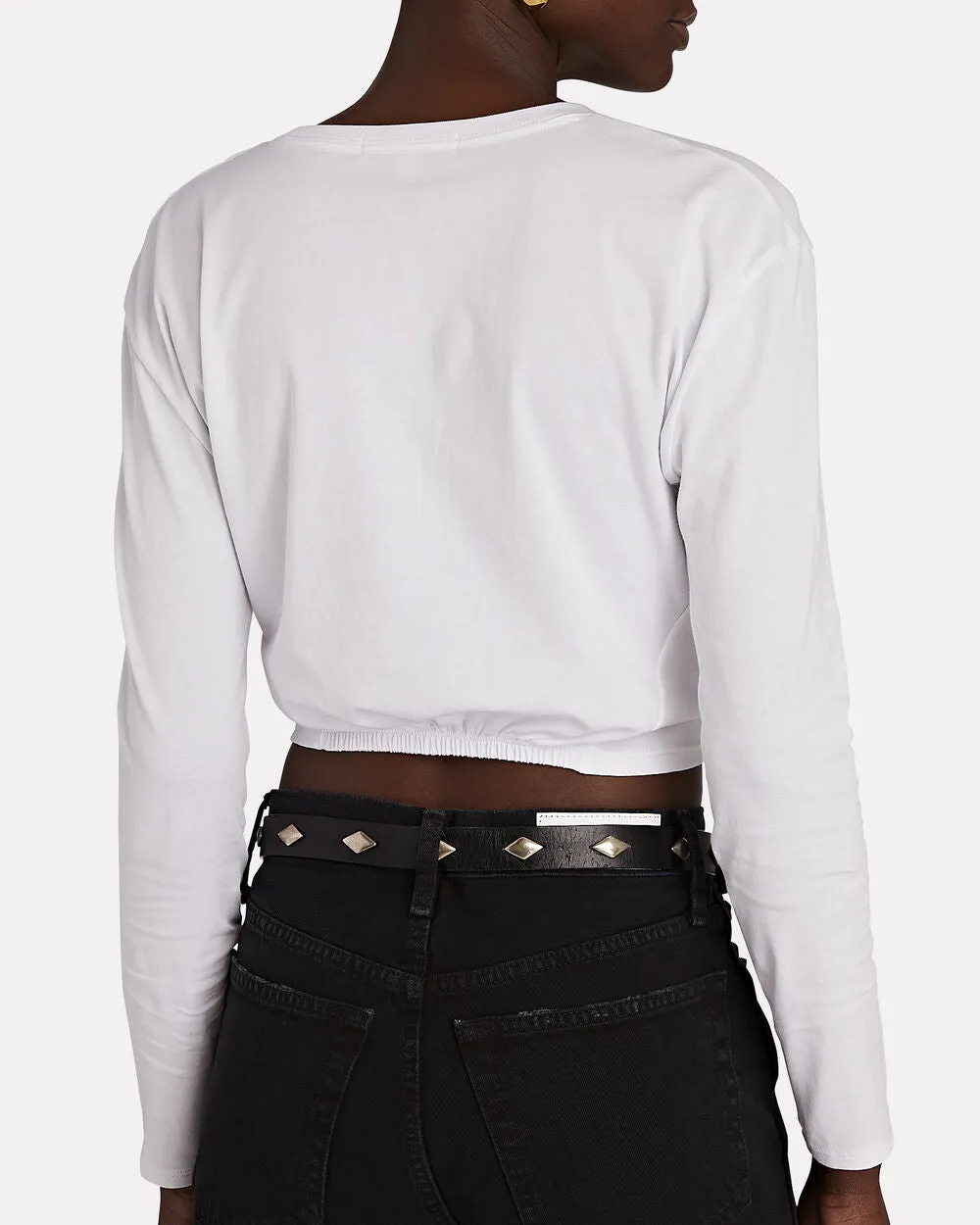Luna Ring-Detail Cropped Cotton Top