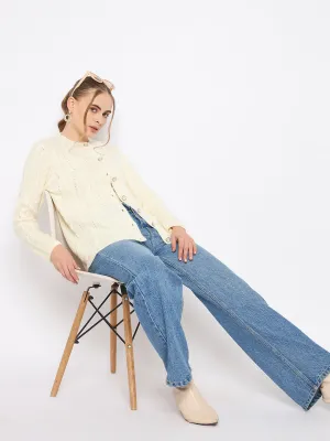Madame Round Neck Off White Cardigan