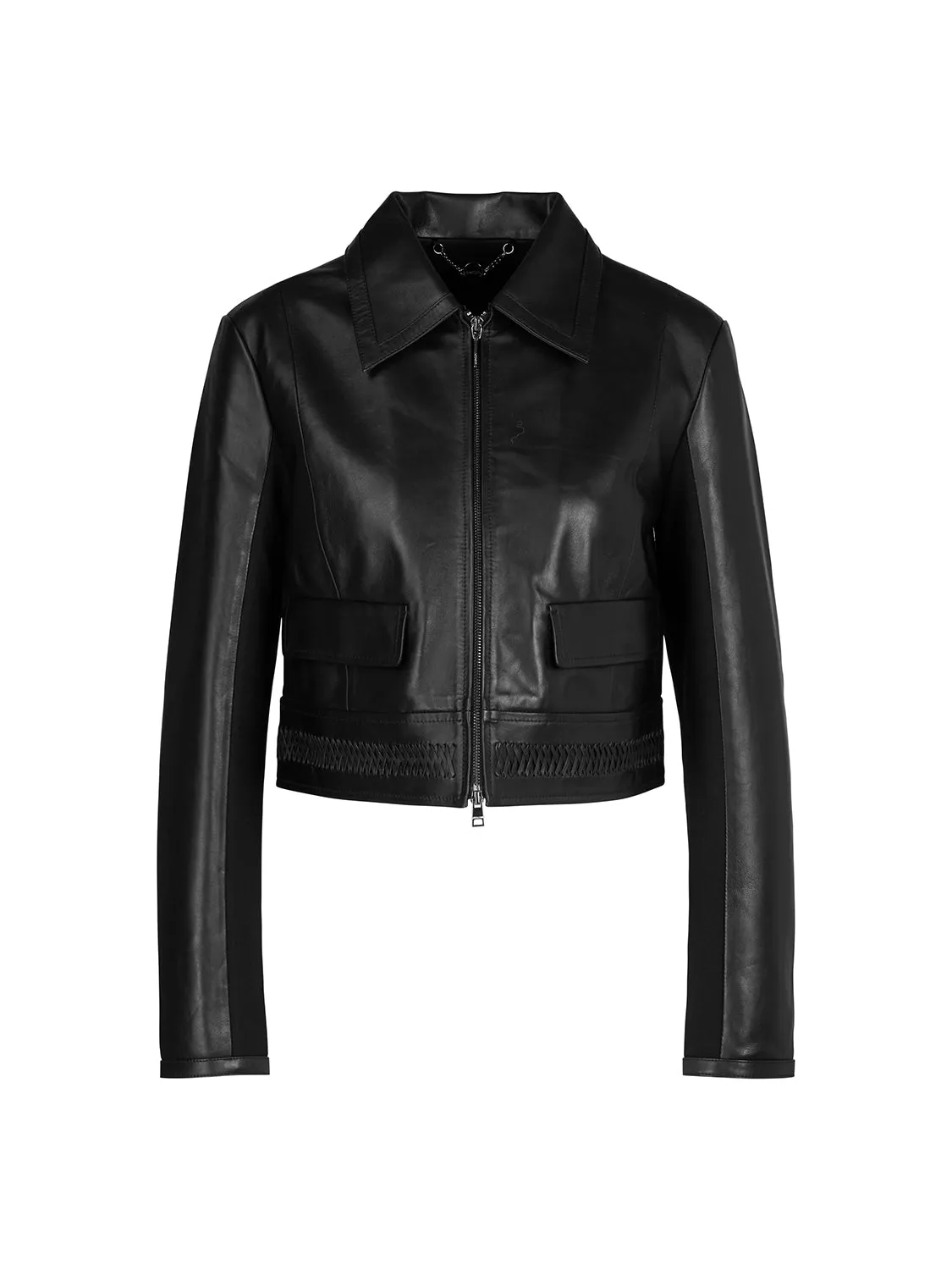 Marc Cain Soft leather jacket with jersey insert WC 31.03 L01