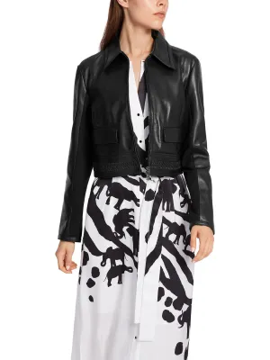 Marc Cain Soft leather jacket with jersey insert WC 31.03 L01