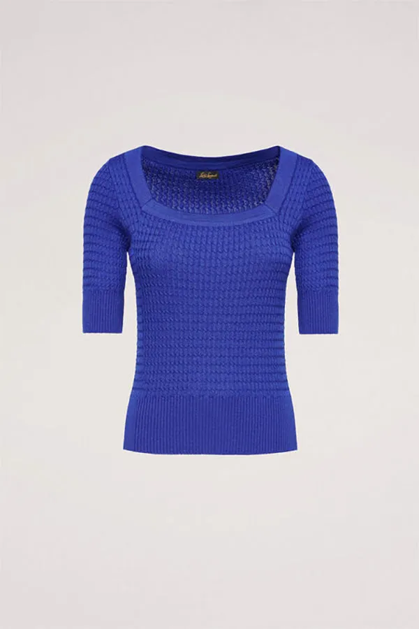 MATERNO BLUETTE CABLE KNIT TOP