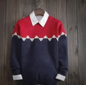 Men's Geometry Color Matching Sweater