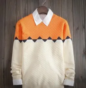 Men's Geometry Color Matching Sweater